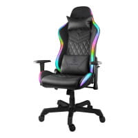 Gaming Stuhl (RGB Beleuchtung, Kunstleder, Nackenkissen, Ergonomisch)
